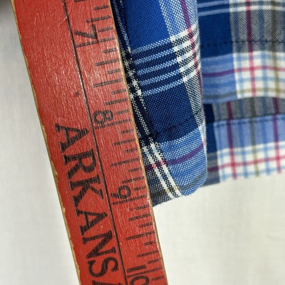 Peter Millar Golf Shorts Mens 40 Blue Plaid Cotton MS15B04 40x9 Casual Weekend - Picture 10 of 11